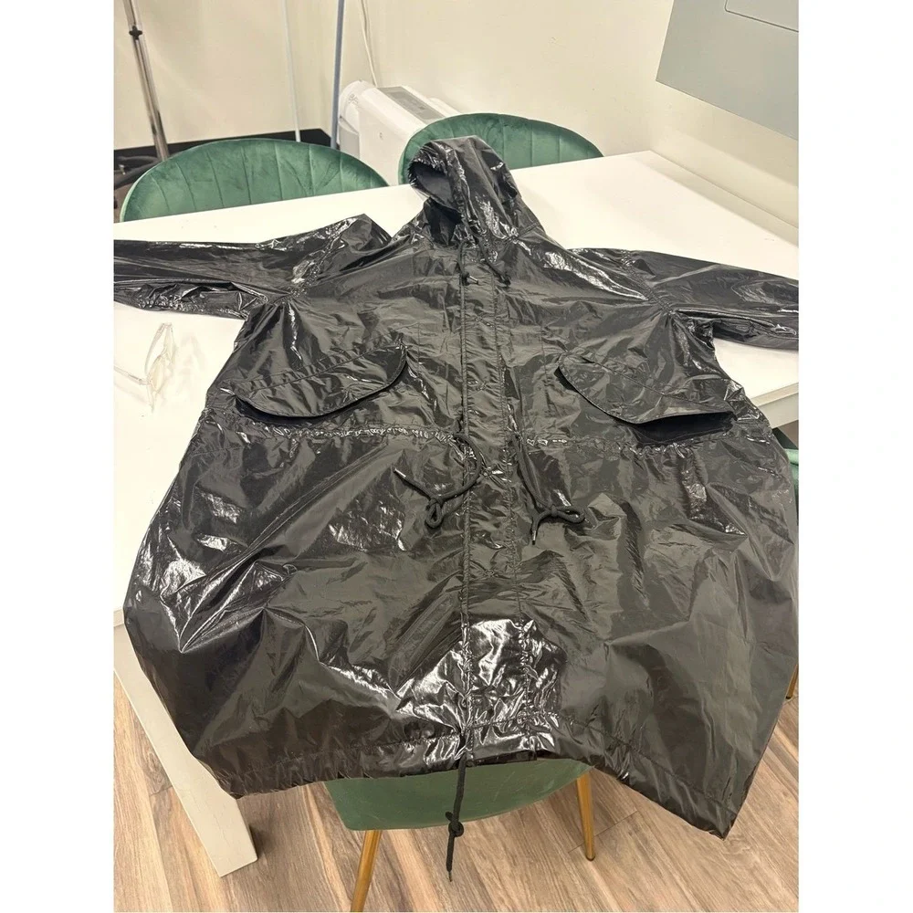 Supreme X Comme des Garçons SHIRT Glossy Black Fishtail Rain Parka XL XXL